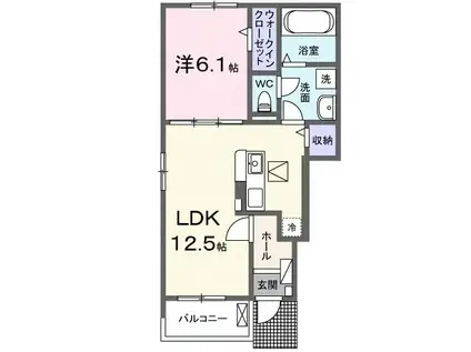 セレノ マーレI(1LDK/1階)の間取り写真