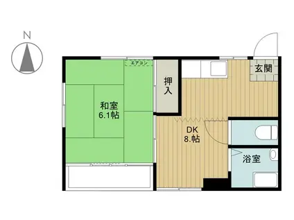 首藤ビル(1DK/3階)の間取り写真