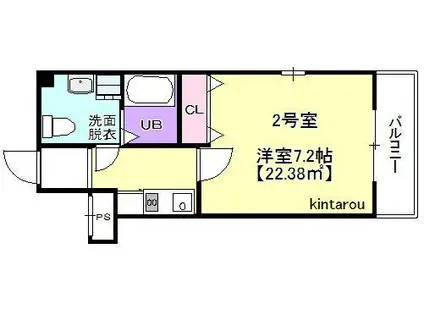 FRAGRANCE WIND(1K/3階)の間取り写真