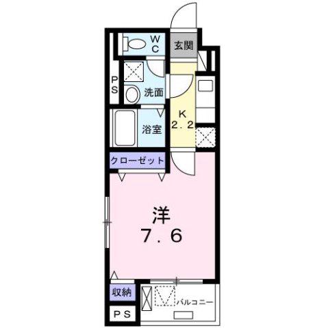 カーサ美麗(1K/3階)の間取り写真