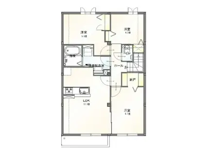 VRANZ博多南II(3LDK/2階)の間取り写真