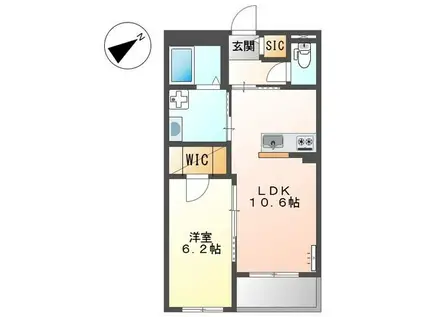 N S ARK(1LDK/2階)の間取り写真