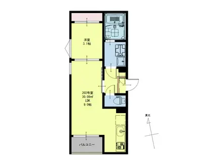 REGALEST TRM仙台南(1LDK/2階)の間取り写真