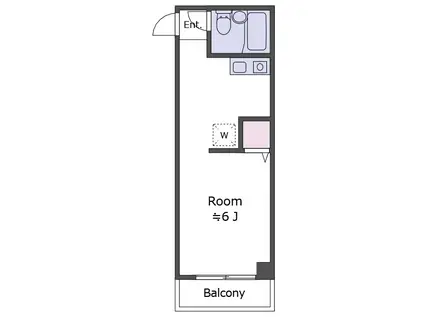ルージュ駒場(ワンルーム/3階)の間取り写真