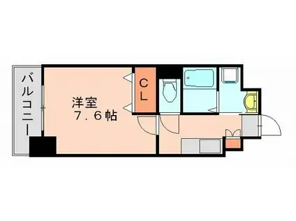 アンビシャス江(1K/4階)の間取り写真