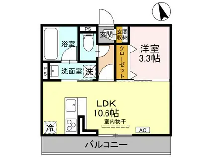 プレミアステイツH(1LDK/2階)の間取り写真