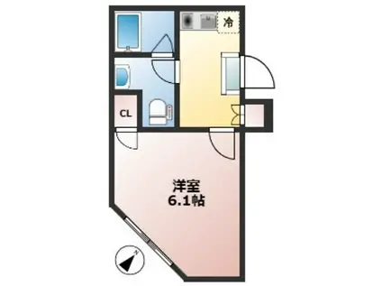 L-STAGE宮崎台(1K/3階)の間取り写真