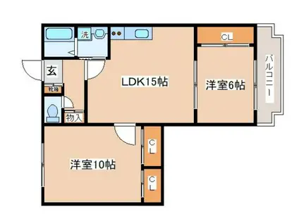 メルヘンハイツ(2LDK/2階)の間取り写真