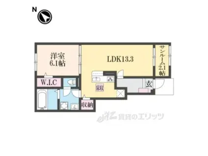 マーベラス フチガキ3(1LDK/1階)の間取り写真