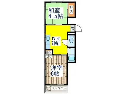 小高ビル(2DK/3階)の間取り写真