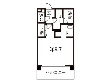 アブレスト原(1K/4階)の間取り写真