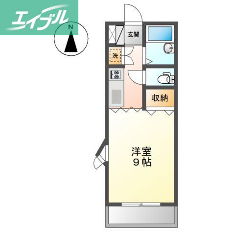 STUDIOENCHATE公園前(1K/1階)の間取り写真