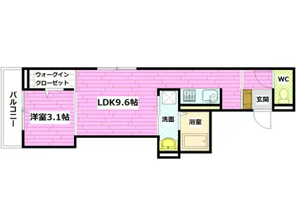 グレイス海田市駅前(1LDK/1階)の間取り写真