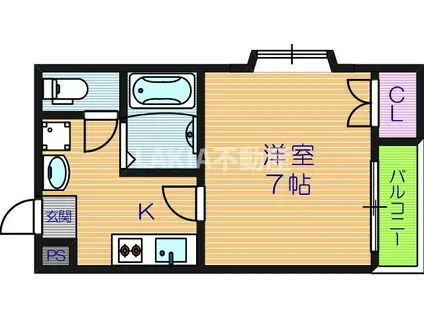 クレール林寺(1K/5階)の間取り写真