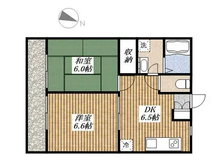 ハイツグラースミア(2DK/2階)の間取り写真