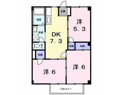 ファミールI(3DK/2階)の間取り写真
