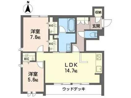 シャーメゾンホワイトキャッスル(2LDK/1階)の間取り写真