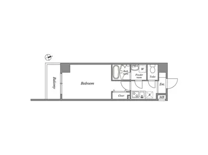 クオリタス浅草(1K/6階)の間取り写真