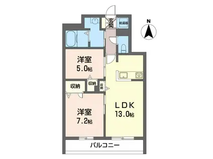 ブランシュ メゾン(2LDK/1階)の間取り写真