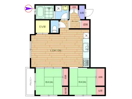 エスポワール(3LDK/3階)の間取り写真
