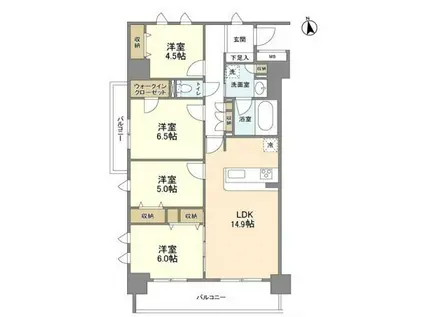 JP NOIE 吹田垂水(4LDK/2階)の間取り写真