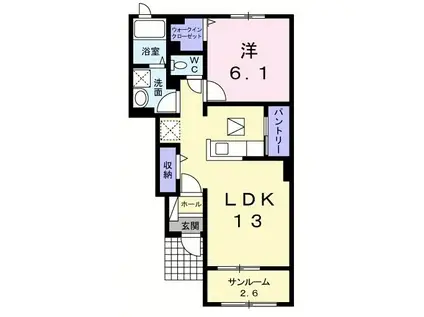 ベル フルール(1LDK/1階)の間取り写真