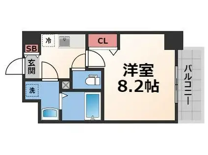 METROSA深江橋(1K/8階)の間取り写真