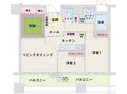 エスポアシティ札幌コンフォートプレイス(3LDK/4階)の間取り写真