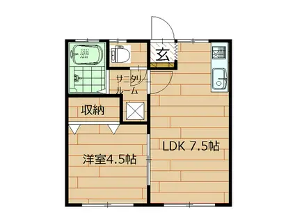 SUNMALL高島(1LDK/2階)の間取り写真