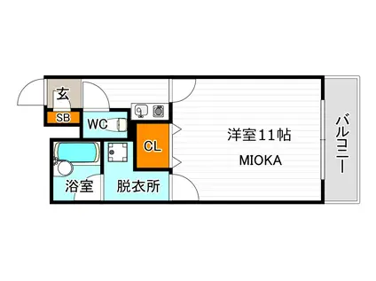 ホワイエ阪南(1K/6階)の間取り写真