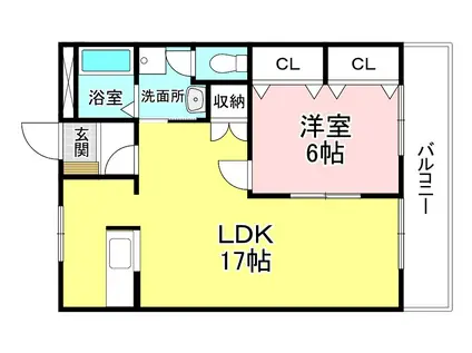 アーバンライト(1LDK/2階)の間取り写真