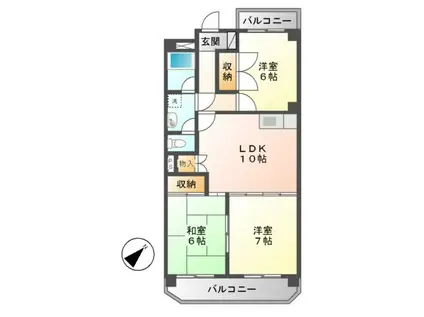 トーク21(3LDK/3階)の間取り写真