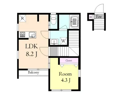 イルヴィアーレ成増ヒルズC棟(1LDK/2階)の間取り写真