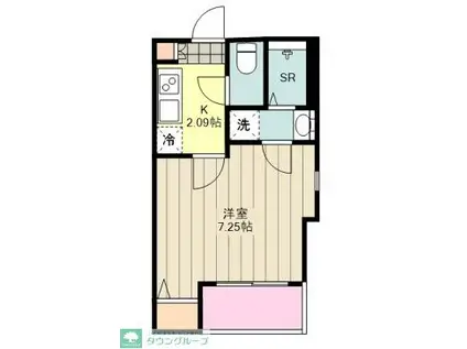 CHERIM立川(1K/1階)の間取り写真