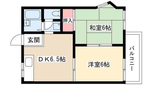 タウニーボリー(2DK/2階)の間取り写真