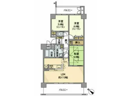 エバーランドシティ新泉北壱番館(3LDK/12階)の間取り写真