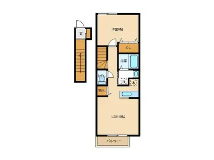 レインツリー(1LDK/2階)の間取り写真