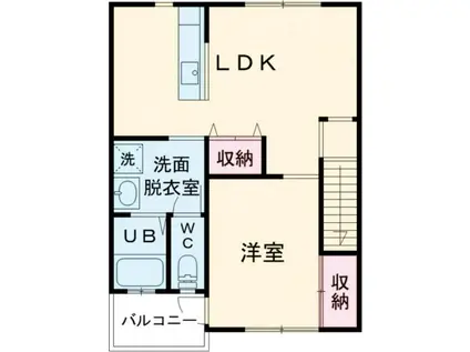 KIITOS(1LDK/2階)の間取り写真