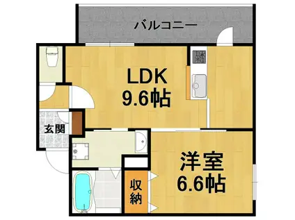 LOOPRESIDENCE(1LDK/2階)の間取り写真