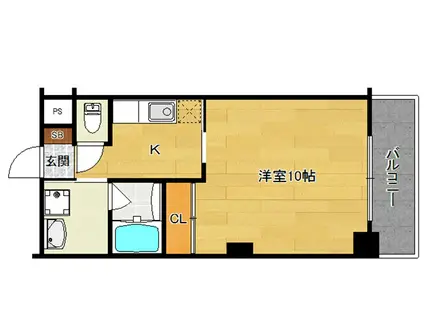 AQUA HILLS(1K/2階)の間取り写真