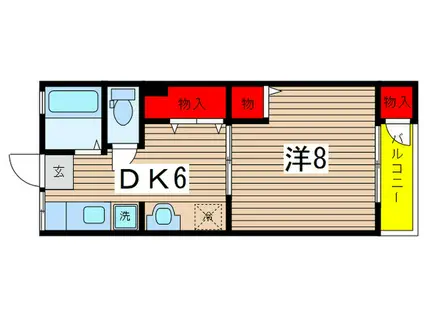 山政ビル(1DK/2階)の間取り写真