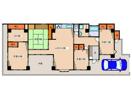 ネバタウンヒルズ(4SLDK/1階)の間取り写真
