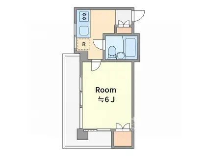 グリーンハイム(1K/2階)の間取り写真