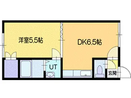 スリードレインハイツVII(1DK/3階)の間取り写真
