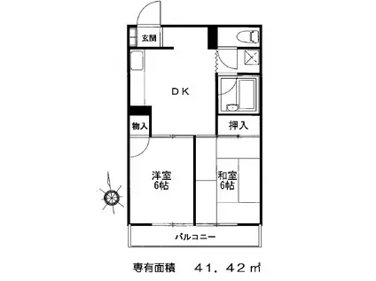 ライムマンション(2DK/4階)の間取り写真