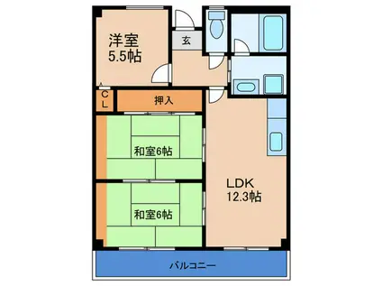 リバティひかり(3LDK/3階)の間取り写真