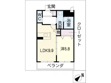 キャンディポット(1LDK/2階)の間取り写真
