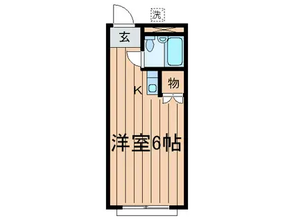 美しの森ハウスA棟(ワンルーム/2階)の間取り写真