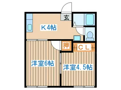 ラークナトリ(2K/1階)の間取り写真