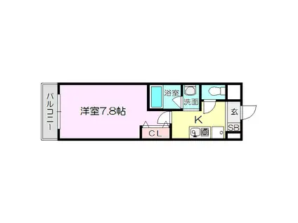 シャインビュー淡路(1K/9階)の間取り写真
